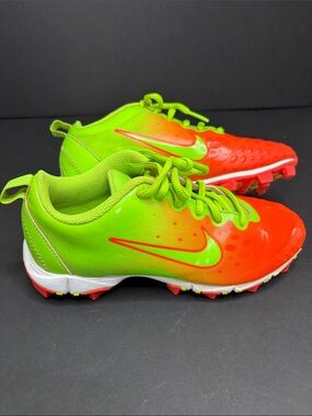 Nike Hyperdiamond 2 Keystone Softball Cleats Youth 3.5Y Neon Green Orange 856435